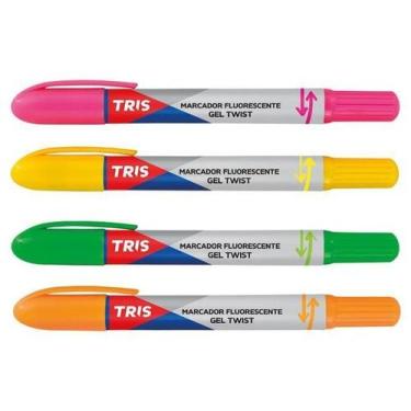 Imagem de Marca Texto Gel Twist - 4 Cores Fluorescentes - Tris, Pink