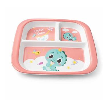 Imagem de Prato Plástico Infantil Criança com 3 Divisórias - XX, Rosa