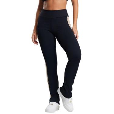 Imagem de Calça Fitness Canelado Feminino Bella Fiore Academia Cintura Alta Poli