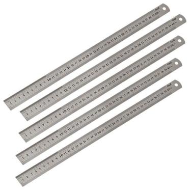 Imagem de Régua Escala De Aço Inox Graduada 40cm ( 16") x 25,4mm (1") x 0,6mm KI