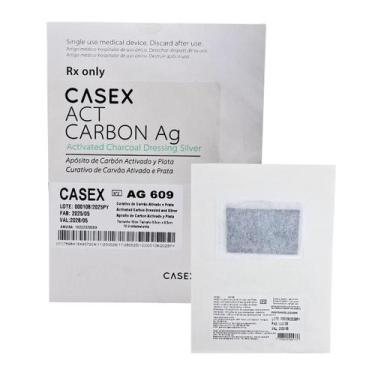 Imagem de Curativo act carbon ag carvao ativado com prata 6,5cm x 9,5cm - casex 