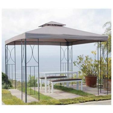 Imagem de Gazebo Painel Duplo 300cmx300cm Marrom - Just Home Collection