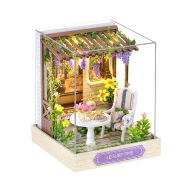 Imagem de Kit De Casa De Bonecas Em Madeira Com Luz LED DIY, Quebra-Cabeça 3D Pa