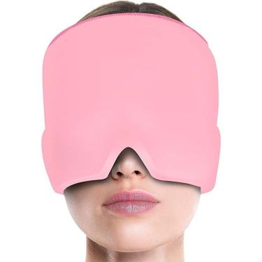 Imagem de Touca Terapêutica para Enxaqueca Ice Pack com Terapia Quente e Fria em Neoprene com Gel Rosa OEM 42CM a 66CM