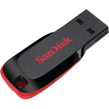 Imagem de Pendrive SanDisk Cruzer Blade 2.0 preto e vermelho