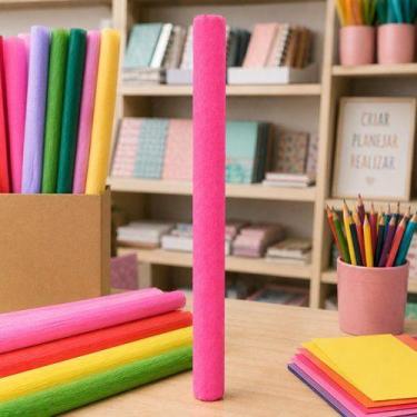 Imagem de Caixa 40 Rolos Papel Crepom - Rosa - REIART