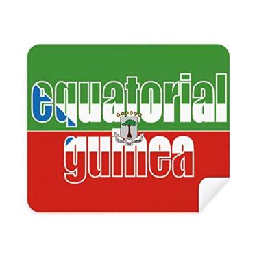 Imagem de Pano de limpeza com nome da bandeira da Guiné Equatorial Limpador de tela 2 peças de tecido de camurça