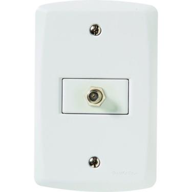 Imagem de Conjunto 4x2 com 1 Tomada TV/SAT Coaxial Tramontina Lux2 Branco Tramontina
