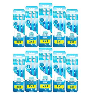 Imagem de Kit 10 Escova Dental Oral-b Indicator Plus 40 Leve 2 E Pague 1