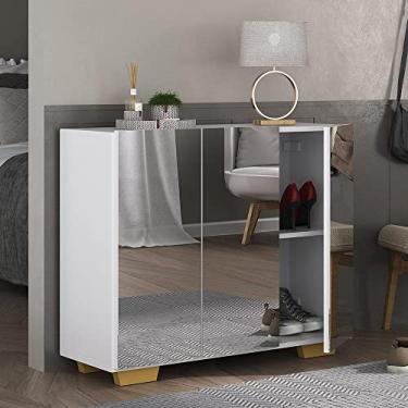 Imagem de Sapateira com Espelho 3 Portas Nina Multimóveis Mp6023 Branca/natural