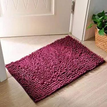 Imagem de Tapete de banheiro de chenille luxuoso, tapete de banho antiderrapante absorvente de água macio tapetes de microfibra Shagggy lavável à máquina, tapete pequeno extragrosso para o chão do chuveiro 16 x 24 polegadas/40 x 60 cm