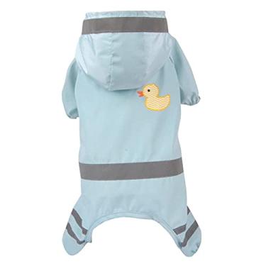 Imagem de Capa de chuva com capuz para cães Poncho de cachorro corpo inteiro Capa de chuva impermeável reflexiva capa de chuva para cães pequenos e médios roupas refletivas ajustáveis para animais de estimação