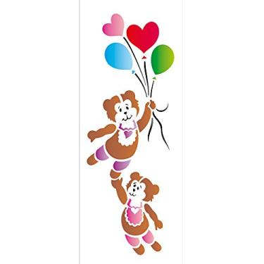Imagem de Stencil de Acetato para Pintura OPA 10 x 30 cm - 1208 Urso e Balões