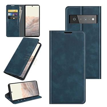 Imagem de YUNCHAO Caixa de telefone Para o Google Pixel 6 Pro Retro-Skin Business Magnetic Cheather Case With Holder & Card Slots & Wallet capa para celular