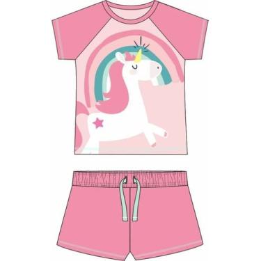 Imagem de Pijama Curto Infantil Bebê Menina 1T ao 3T Algodão Tip Top