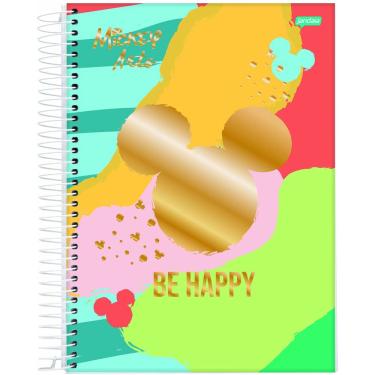 Imagem de Caderno Espiral Mickey Arts Be Happy 1 Matéria 80 Folhas
