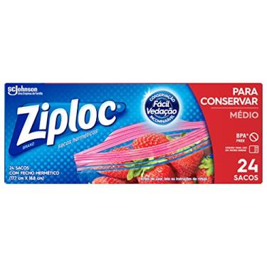 Imagem de Ziploc Saco Hermético Organizador de Gaveta, para Utensílios de Cozinha, Tamanho Médio 17,7 cm x 18,8 cm, com 24 Unidades