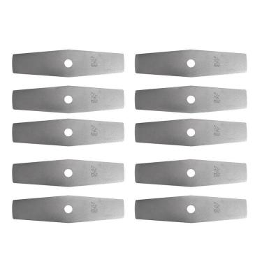Imagem de Kit 10 Facas Lâminas 2 Pontas Roçadeira 350mm furo 1&quot; pintada 1,7mm