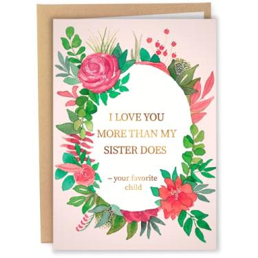 Imagem de Sleazy Greetings Cartão divertido de Dia das Mães da Filha Filho | Cartão de Feliz Aniversário para a Mãe | Cartão de agradecimento para o Dia das Mães | Cartão Mais do que minha irmã