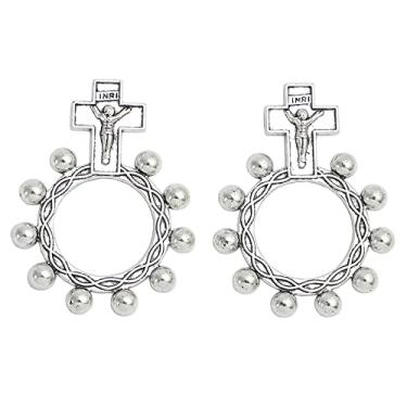 Imagem de 50 peças de anel religioso Anello Preghiera para rosário de década de dedo, liga de perna