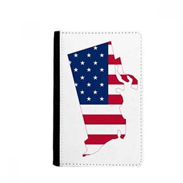 Imagem de Rhode Island USA mapa estrelas listras bandeira porta-passaporte notecase burse capa carteira porta-cartão, Multicolor