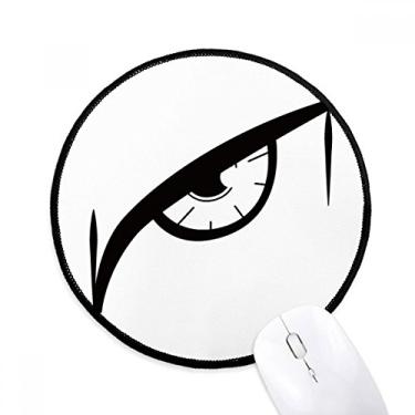 Imagem de Mouse pad preto com estampa de decoração de olho vetorial tapete redondo para computador