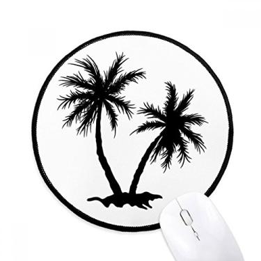 Imagem de Tapete de mouse com contorno preto de coqueiro de praia para computador