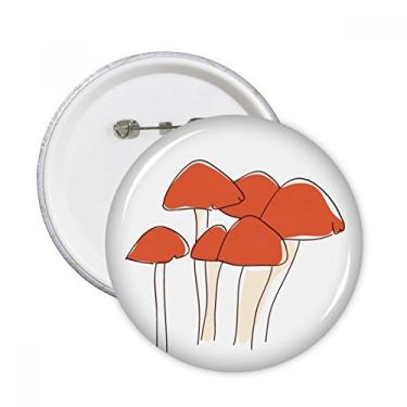 Imagem de Ilustração de linha de cogumelo de desenho animado padrão pinos redondos crachá botão decoração acessório 5 peças