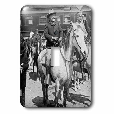 Imagem de 3dRose Lsp_97715_1 Presidente Teddy Roosevelt a cavalo no Parque Nacional de Yellowstone 1903 Tampa para interruptor de luz