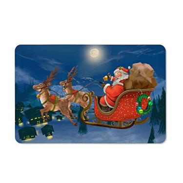 Imagem de Tapete Porta Banheiro Quarto 60x40cm - Natal Papai Noel