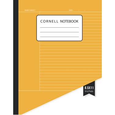 Imagem de Caderno de notas Cornell: Sistema de anotações Cornell, design simples de capa amarela, tamanho grande, (21 x 28 cm), 110 páginas, notas organizadoras (sistema de anotações) | Notas Cornell