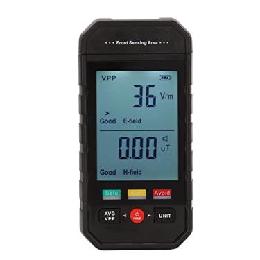 Imagem de Medidor de EMF, detector de radiação de campo eletromagnético digital portátil 2 em 1 com grande tela LCD Detector de dosímetro magnético para inspeções de EMF do escritório doméstico