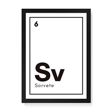 Imagem de Arte Maníacos Quadro Decorativo Sorvete Elemento - 23x16,25cm (Moldura em laca preta)