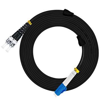Imagem de Jeirdus Cabo de fibra óptica 5M LC para ST exterior blindado duplex 9/125 SM cabo de remendo óptico monomodo 5 metros 16 pés LC-ST