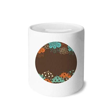 Imagem de DIYthinker Guarda-chuva nuvem com estampa meteorológica, caixa para dinheiro, porta-moedas de cerâmica, presente de cofrinho