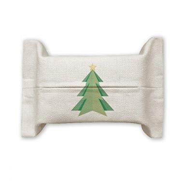 Imagem de Bolsa de linho de algodão com estampa de origami abstrata de árvore de Natal