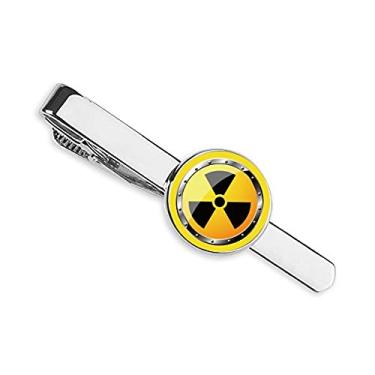 Imagem de Logotipo Fundo Amarelo Substâncias Radioativas Aviso Gravata Clipe Bar Presente Homem Negócio