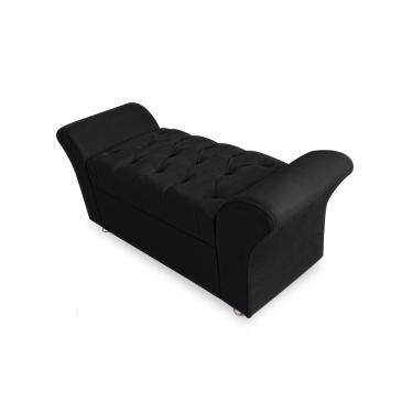 Imagem de Calçadeira Baú Veneza Para Cama Queen 160 cm Suede Preto LM DECOR