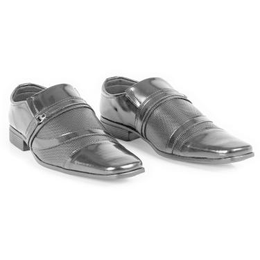 Imagem de Sapato Social Masculino Verniz Elástico Antiderrapante Metal