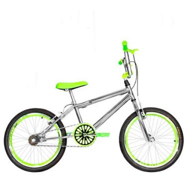 Imagem de Bicicleta Infantil Masculina Aro 20 Cross Cromada + Descanso Lateral -