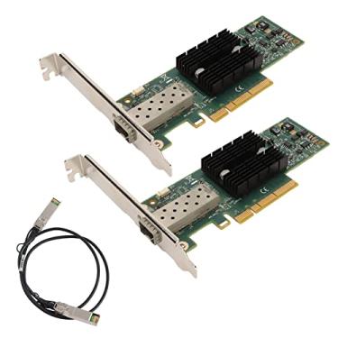 Imagem de Placa de rede, placas de rede de computador interno, 2 peças mnpa19 xtr 10 gb sfp + placa de rede pcie com cabo de conversão de 3,28 pés placa adaptadora de rede pice para para