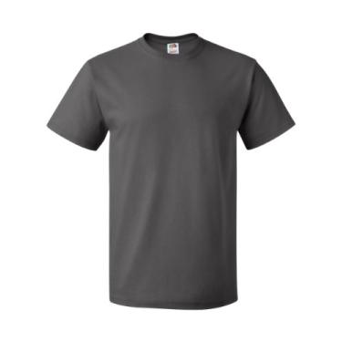 Imagem de Fruit of the Loom Camiseta masculina 100% algodão pesado HD de 142 g (pacote com 6), Cinza carvão, M