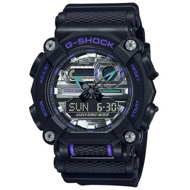Imagem de Relógio CASIO G-SHOCK masculino preto roxo GA-900AS-1ADR