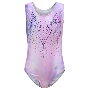 Imagem de SEAUR Collant de ginástica para meninas, manga de dança, roupa de ciclismo unitard, roupa de fitness, body esportivo, Roxo - 1, 6
