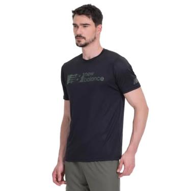 Imagem de Camiseta Masculina New Balance Tenacity Graphic Preto/verde - G