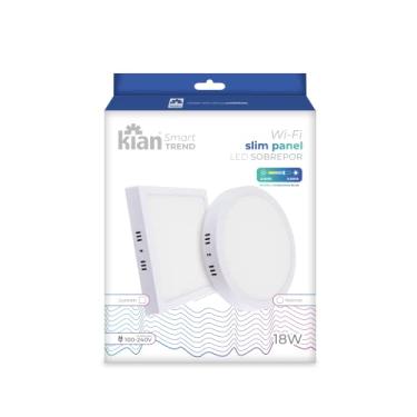 Imagem de Luminária Inteligente Kian Led 18W 3k-6k Sobrepor Quadrado Bivolt Smart Wi-fi Compatível com Alexa e Google Assistente