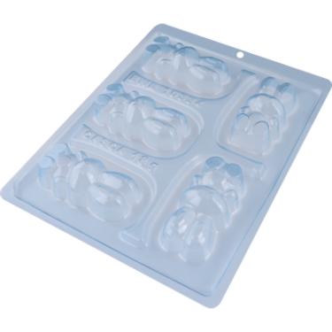 Imagem de 2 Formas Coelhinho 50g Especial c/ silicone 3 partes pascoa bwb 10334 Chocolate
