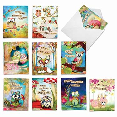 Imagem de (Forest Friends M2952OCB) - The Best Card Company - 10 Boxed Cards for Kids (10cm x 13cm ) - Cute Blank Cards for All Occasions - Forest Friends M2952OCB