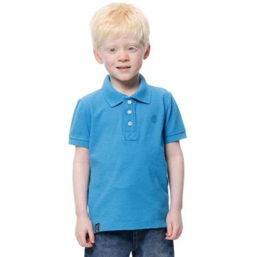 Imagem de Camiseta Polo Infantil Pique Azul Banana Danger