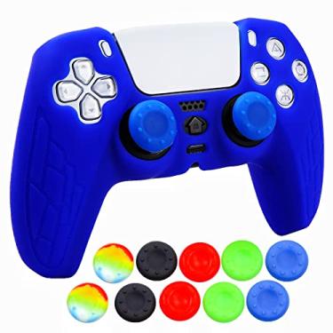 Imagem de Capa de silicone para controle Ps5, 1 capa antiderrapante com 10 cabos de joystick para controle Playsation 5 sem fio (controle PS5 #9)